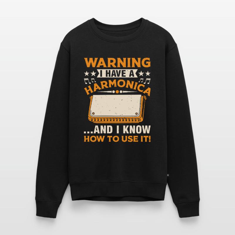 Harmonica Player Funny Harmonica Player Männer Premium Bio Pullover