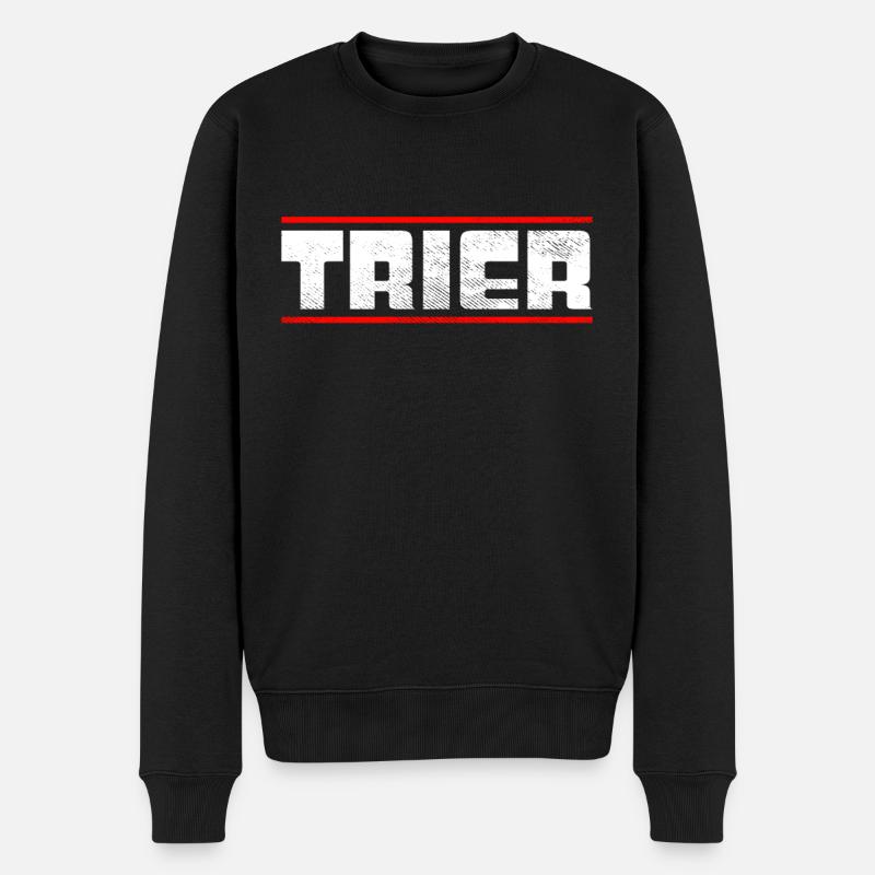 Trier - Männer Premium Bio Pullover - Schwarz