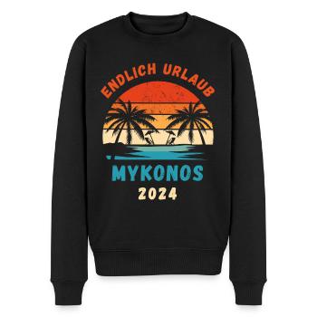 Mykonos Urlaub 2024 Griechenland Insel Idee - Männer Premium Bio Pullover - Schwarz - Vorne - Nico (187cm)