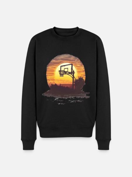 Sunrise Basketball Silhouette - Men's Premium Organic Jumper - black