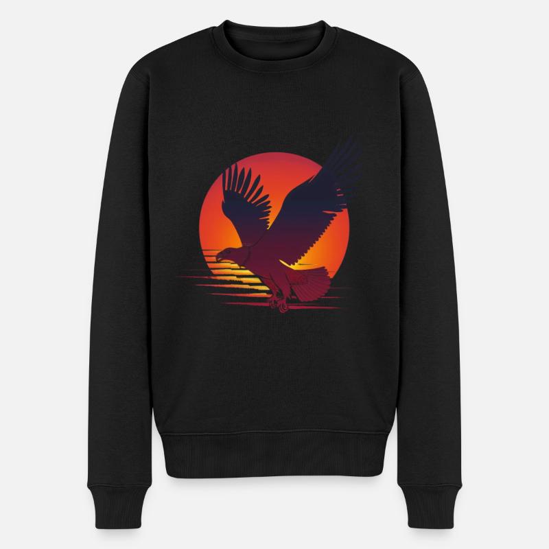 Majestätischer Adler Im Sonnenuntergang - Männer Premium Bio Pullover - Schwarz