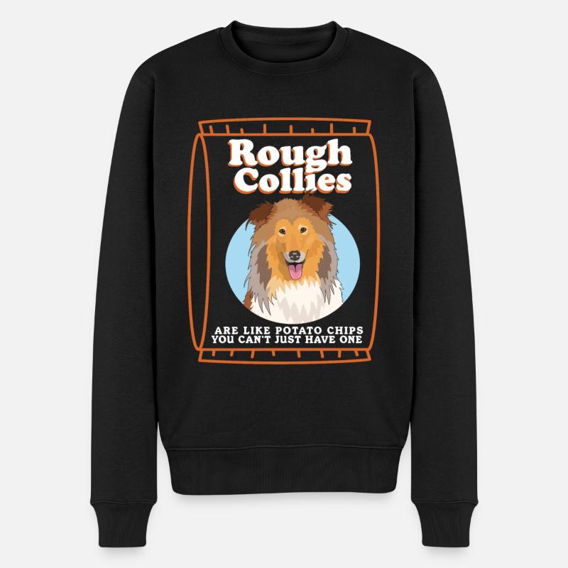 Collie chien à poil long Collie Collies cadeau - Pull Premium bio Homme - noir