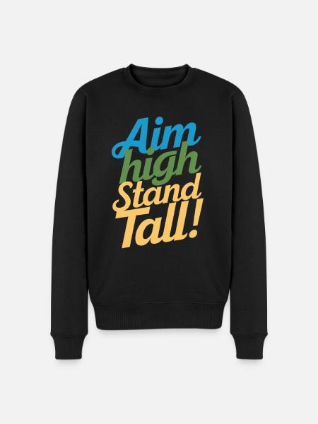 Goals High, Stand tall – pure motivation - Men's Premium Organic Jumper - black