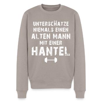 T-shirt de gymnastique drôle de remise en forme Gym d’entraînement - Pull Premium bio Homme - taupe - Devant - Nico (187cm)