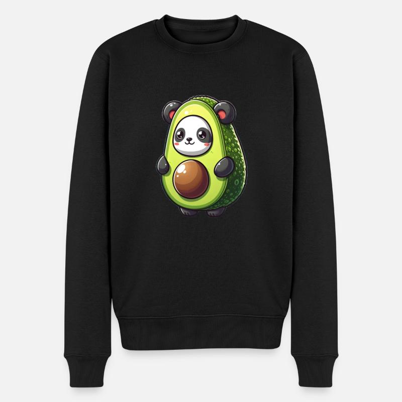 Panda im Avocado-Kostüm - Männer Premium Bio Pullover - Schwarz