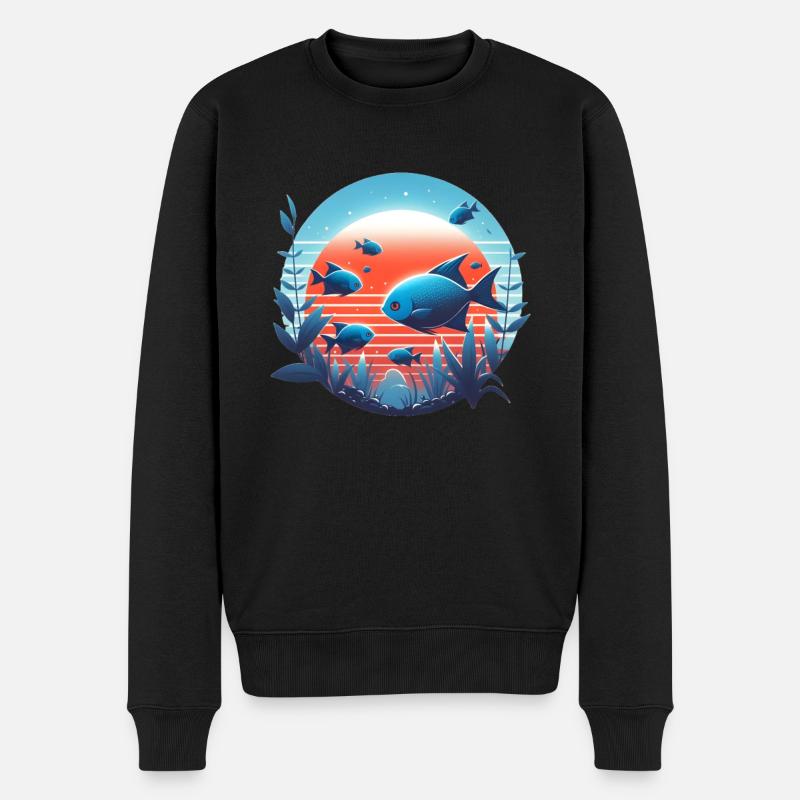 Poisson Tetra Emporer bleu - Pull Premium bio Homme - noir