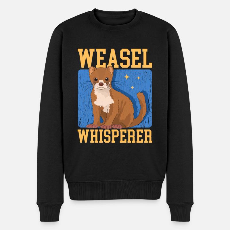 Wiesel Mauswiesel Hermännchen Geschenk - Männer Premium Bio Pullover - Schwarz