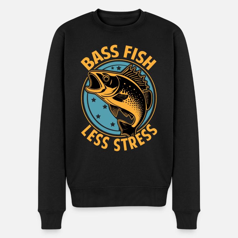 Bass Fish moins de stress - Pull Premium bio Homme - noir
