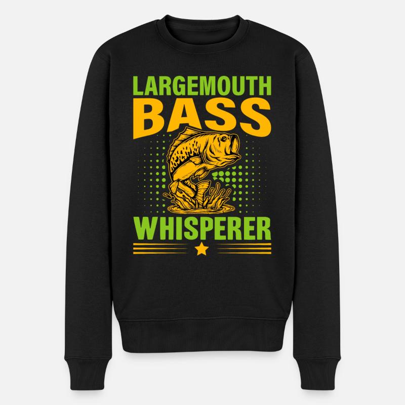 Forellenbarsch-Flüsterer - Männer Premium Bio Pullover - Schwarz