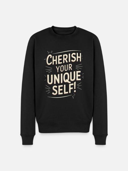 Cherish Your Unique Self Motivation - Men's Premium Organic Jumper - black