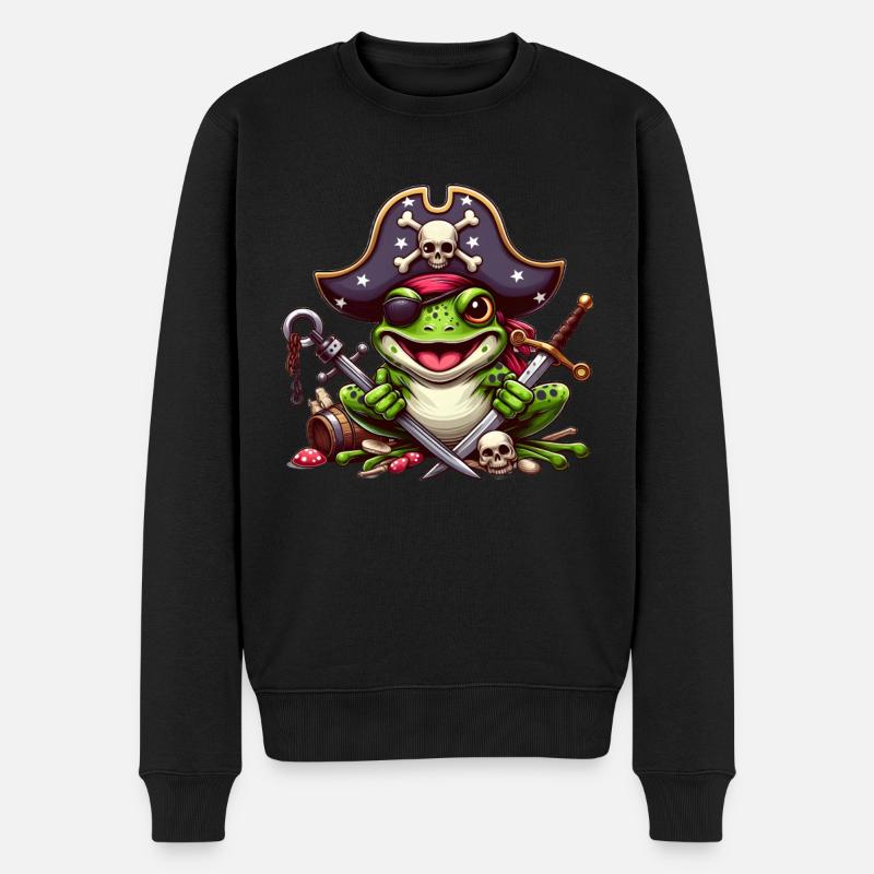 Frog Pirate - Men's Premium Organic Jumper - black