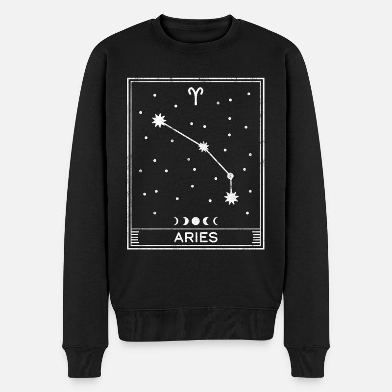 Widder Sternzeichen - Männer Premium Bio Pullover - Schwarz