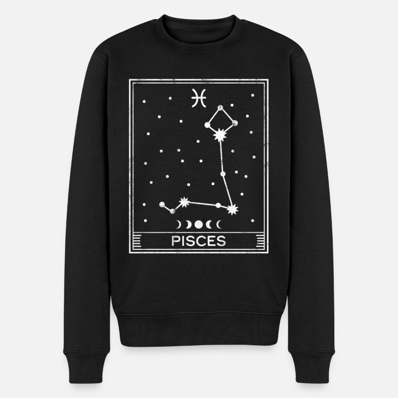 Fische-Sternzeichen - Männer Premium Bio Pullover - Schwarz