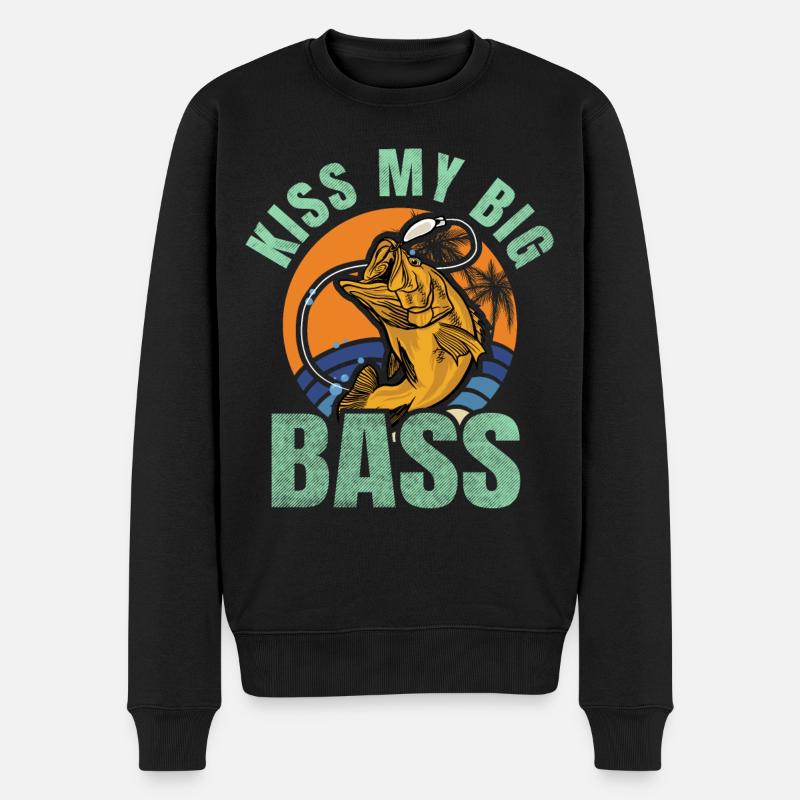 Küss meinen großen Bass - Männer Premium Bio Pullover - Schwarz