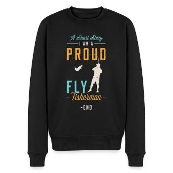 Pêcheur à la mouche Une histoire courte Je suis un fier pêcheur - Pull Premium bio Homme - noir - Devant - Nico (187cm)