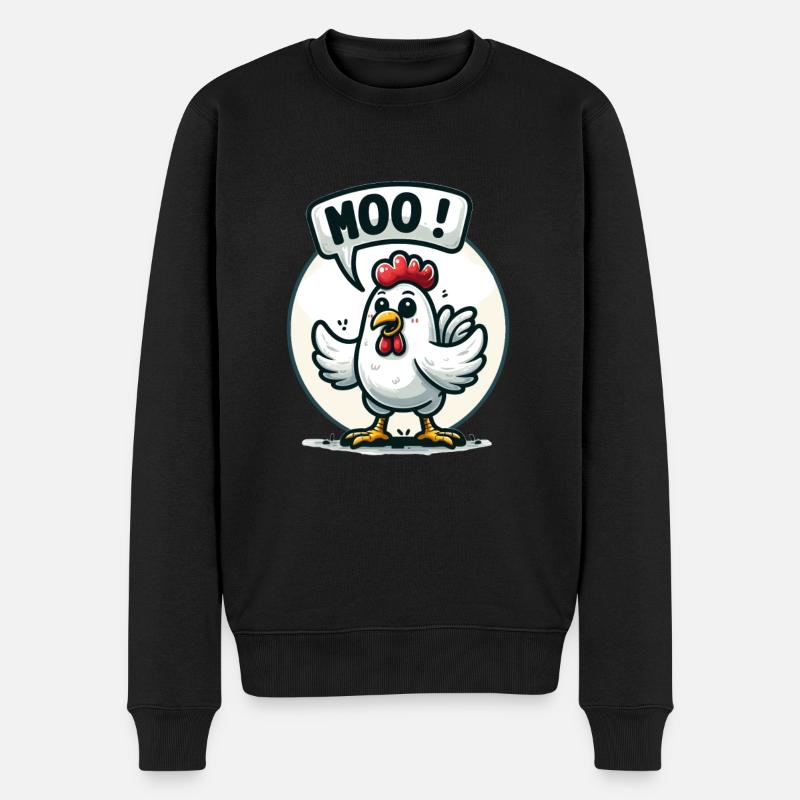Das Huhn macht Muh - Männer Premium Bio Pullover - Schwarz