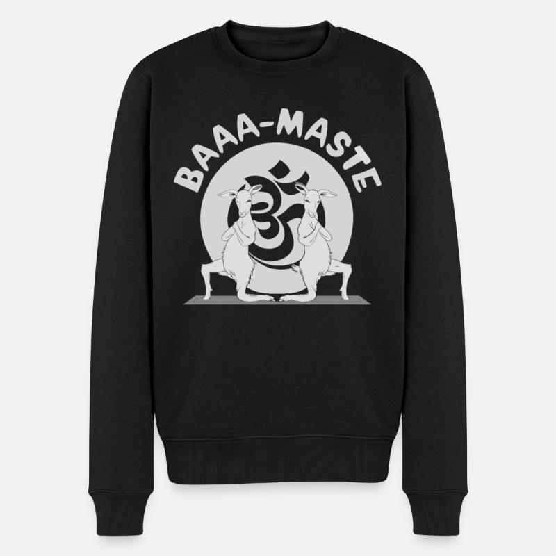 Baaa-Maste Chèvres Yoga Relaxation - Pull Premium bio Homme - noir