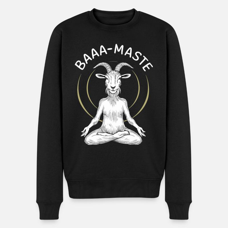 Baaa-Maste Chèvres Yoga Relaxation - Pull Premium bio Homme - noir
