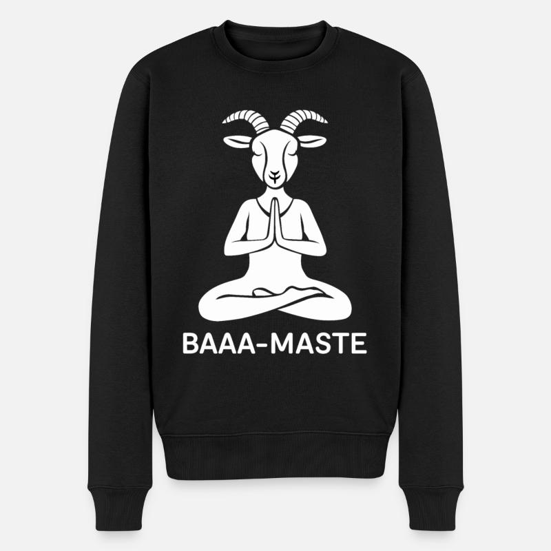 Baaa-Maste Ziegen Yoga Entspannung - Männer Premium Bio Pullover - Schwarz