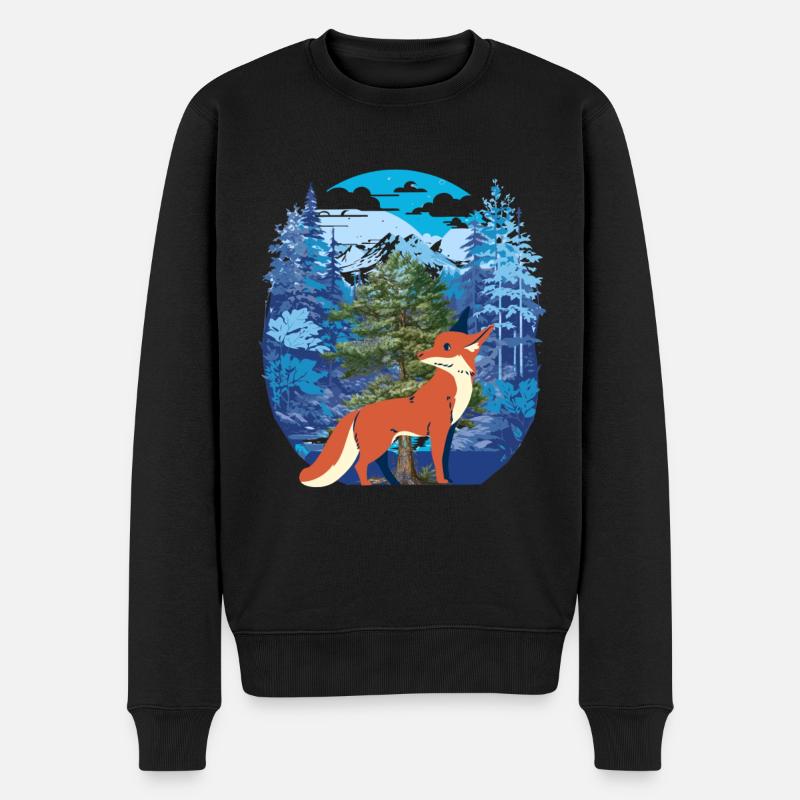 Forêt de renards - Pull Premium bio Homme - noir