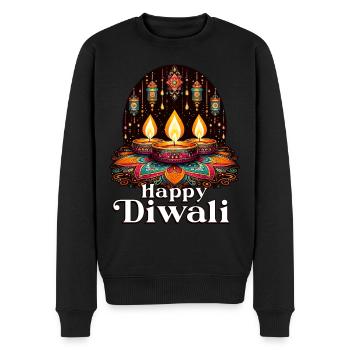 Happy Diwali - Männer Premium Bio Pullover - Schwarz - Vorne - Nico (187cm)