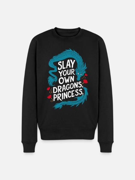Defeat Your Dragon Princess - Men's Premium Organic Jumper - black