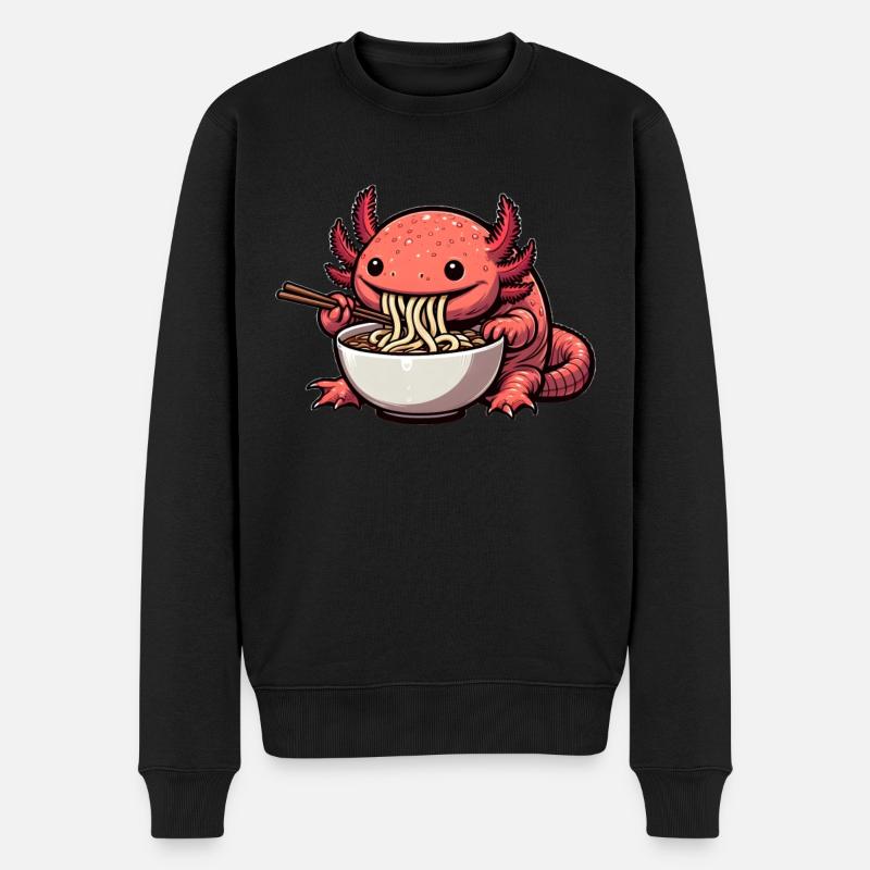 L’heure des ramen pour l’axolotl - Pull Premium bio Homme - noir