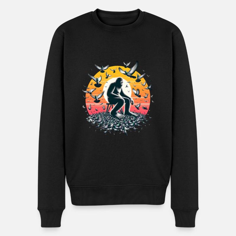 Bigfoot aime les pigeons ! - Pull Premium bio Homme - noir