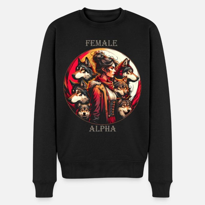 Alpha-Geist-Essenz - Männer Premium Bio Pullover - Schwarz