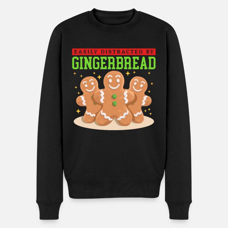 Lebkuchenmann Lebkuchen Lebkuchenmänner Geschenk - Männer Premium Bio Pullover - Schwarz