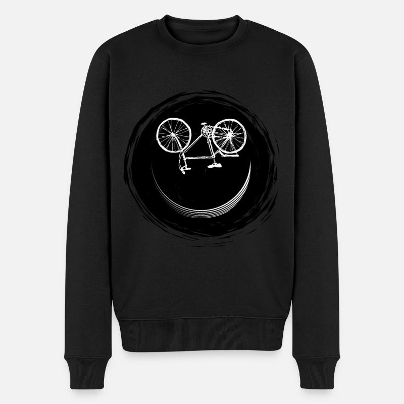Fahrrad Gesicht - Männer Premium Bio Pullover - Schwarz
