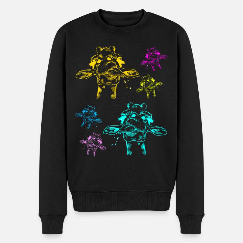 Giraffe Giraffen Safari - Männer Premium Bio Pullover - Schwarz
