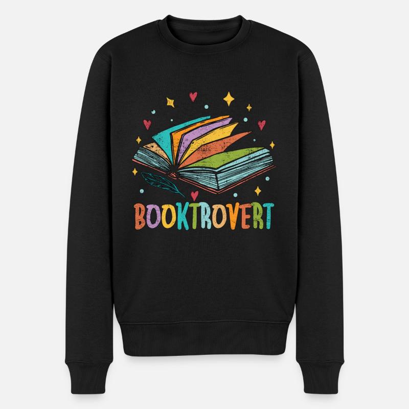 Lecture Booktrovert aime lire des livres Bibliothécaire - Pull Premium bio Homme - noir