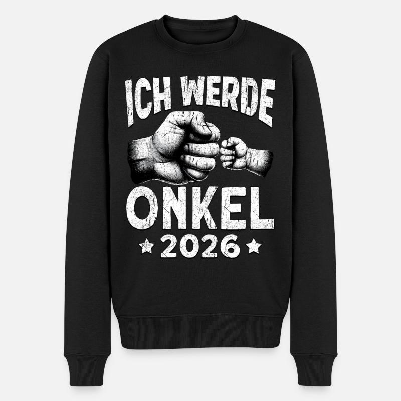 Ich werde Onkel 2026 - Männer Premium Bio Pullover - Schwarz