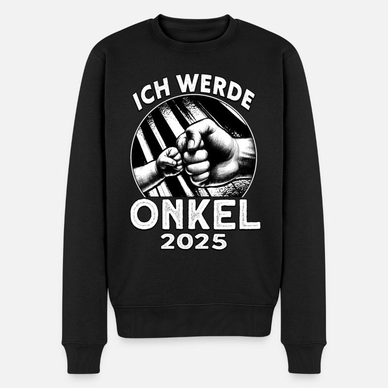 Ich werde Onkel 2025 - Männer Premium Bio Pullover - Schwarz