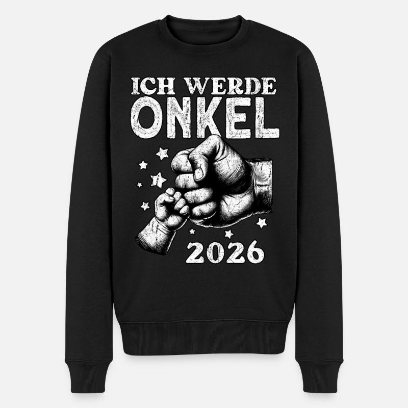 Ich werde Onkel 2026 - Männer Premium Bio Pullover - Schwarz