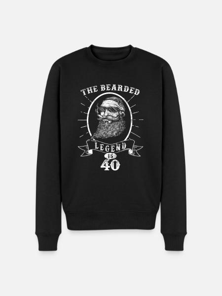 The bearded Legend is 40 - Men's Premium Organic Jumper - black