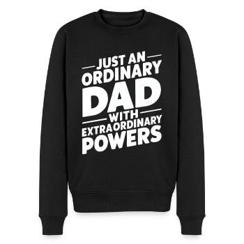 Gewöhnlicher Papa Mit Außergewöhnlichen Kräften - Männer Premium Bio Pullover - Schwarz - Vorne - Nico (187cm)