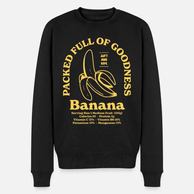 Bananen-Nährwert - Männer Premium Bio Pullover - Schwarz