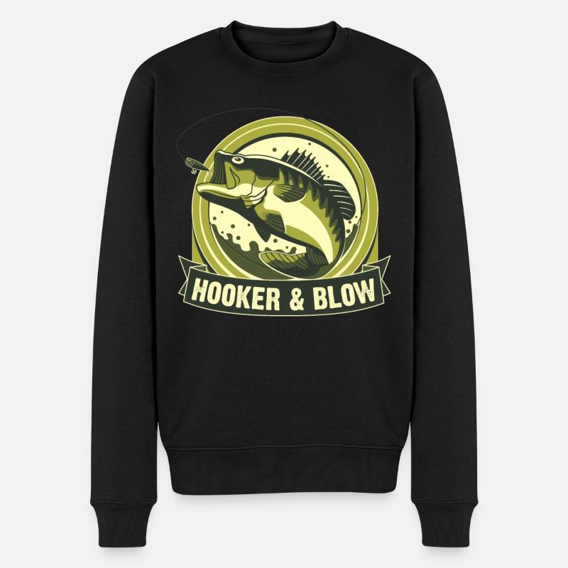 Nutten und Koks - Männer Premium Bio Pullover - Schwarz