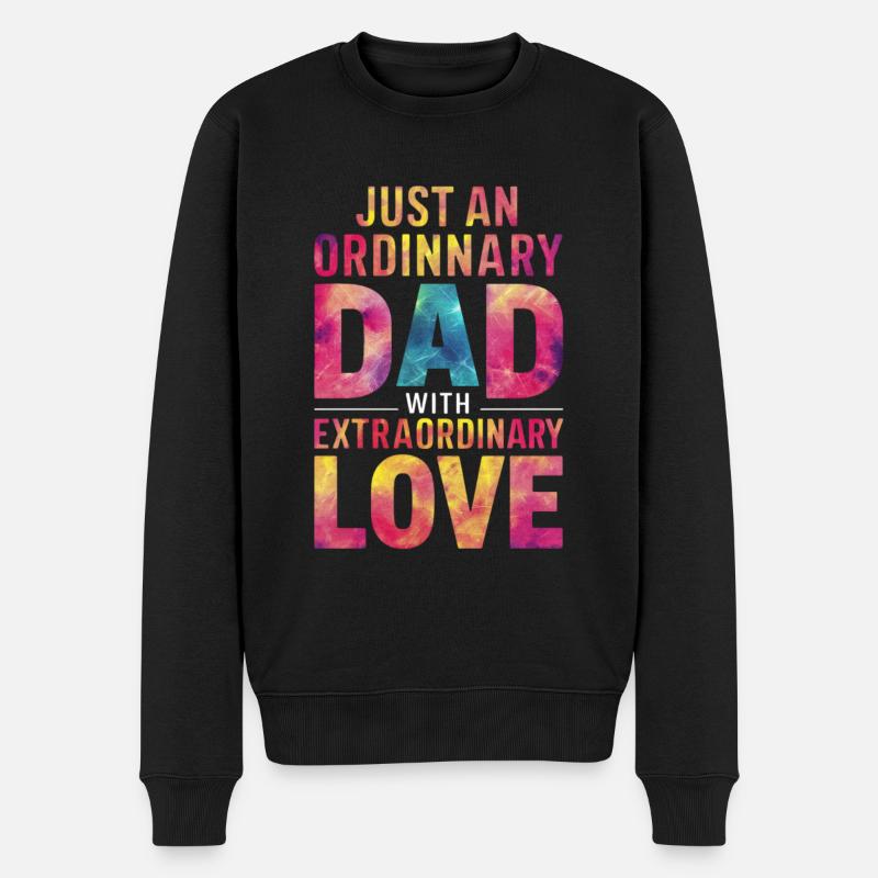 Einfach Ein Gewöhnlicher Papa - Männer Premium Bio Pullover - Schwarz