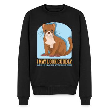 Cadeau de petite belette de souris belette - Pull Premium bio Homme - noir - Devant - Nico (187cm)