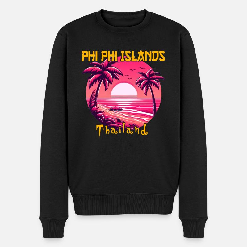 Sunset on Phi Phi Islands - Men's Premium Organic Jumper - black