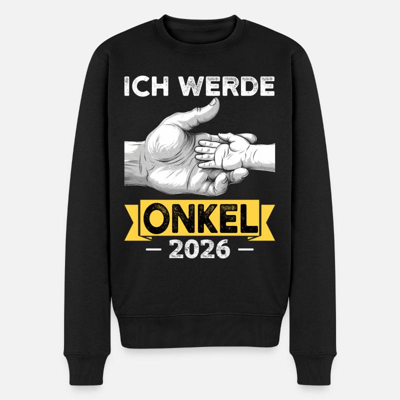 scIch werde Onkel 2026 - Männer Premium Bio Pullover - Schwarz