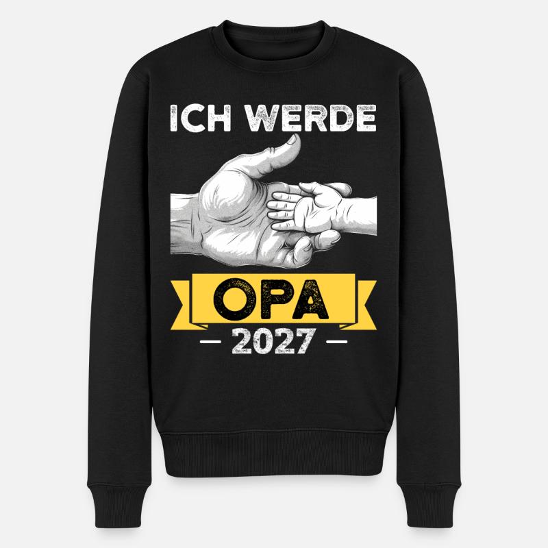 Ich werde Opa 2027 - Männer Premium Bio Pullover - Schwarz