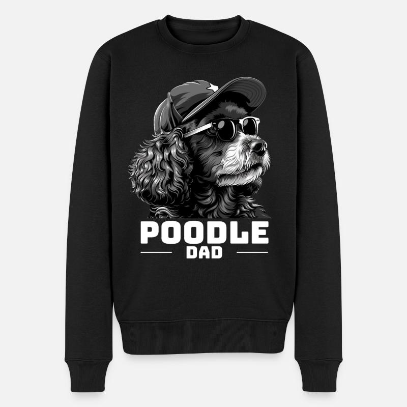 Poodle Dad - Männer Premium Bio Pullover - Schwarz