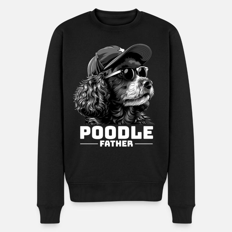 Poodle Father - Männer Premium Bio Pullover - Schwarz