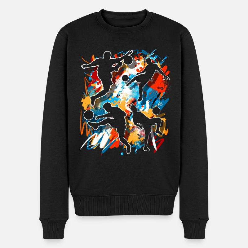 Joueurs de football - Pull Premium bio Homme - noir