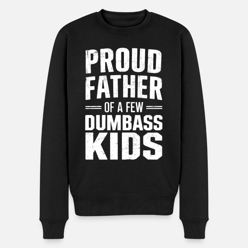 Stolzer Vater Eines Haufens Frecher Kids - Männer Premium Bio Pullover - Schwarz