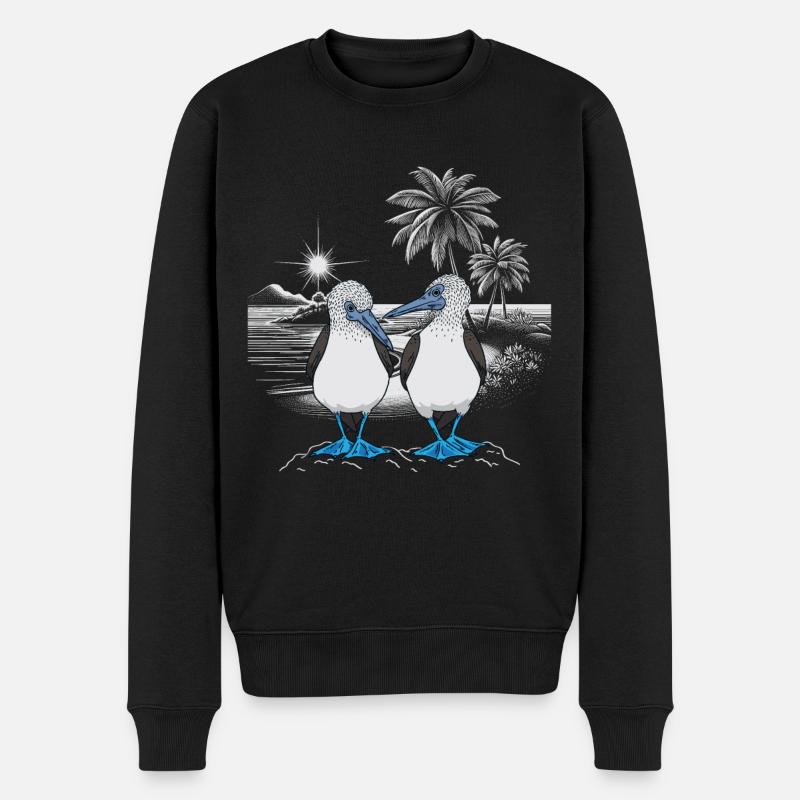 Blaufußtölpel - Männer Premium Bio Pullover - Schwarz